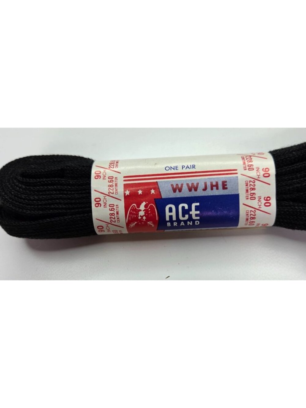 Vtg Ace Brand Black Shoe Laces 90 Inch / 228.60 Cm WWJHE Durable Flat One Pair